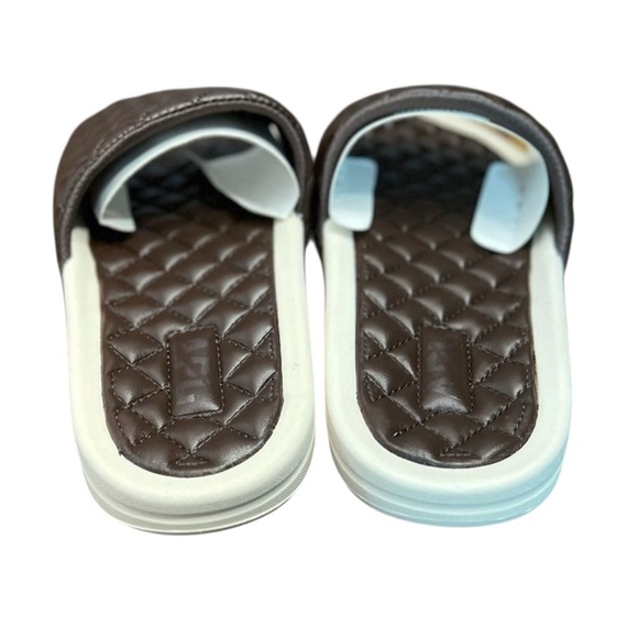 APL Lusso Slide Shoes Quilted Slip On Sandals Men’s Size 10 Chocolate/Pristine - Picture 12 of 16